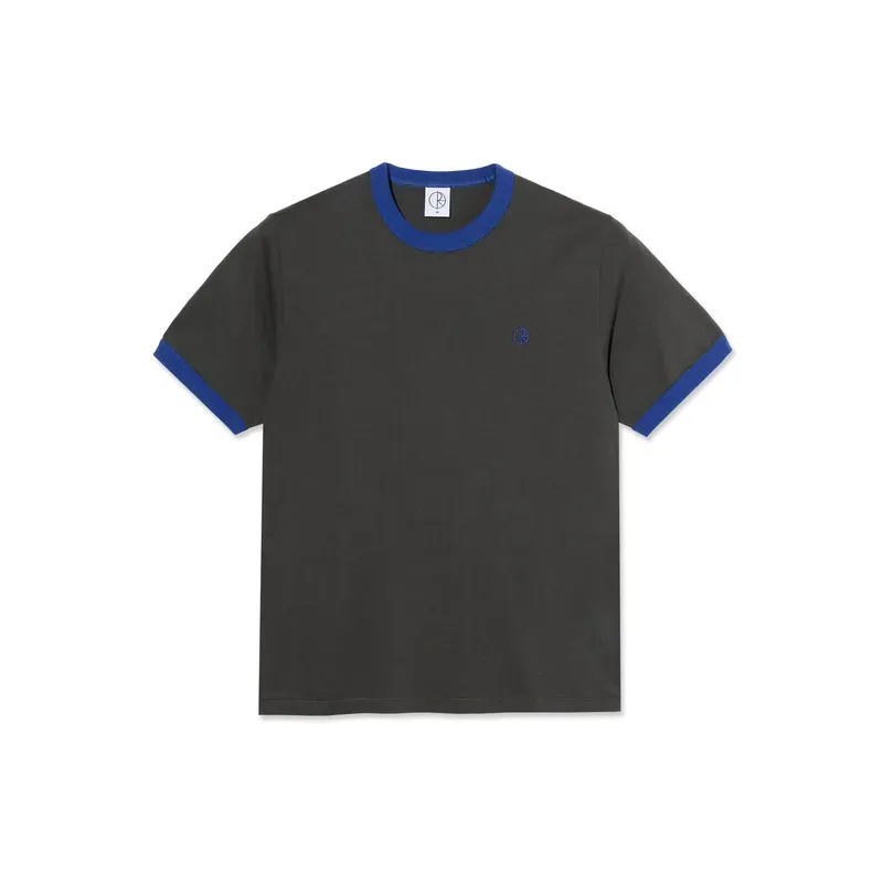 tee shirt Polar ringer – dirty black / egyptian blue