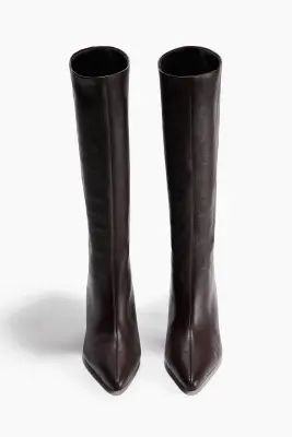 Bottes en cuir de hauteur genou - Bordeaux — photo 2