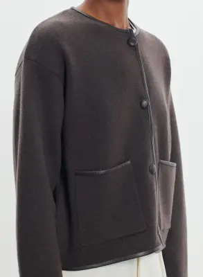 Veste en cuir, cachemire et laine — photo 3