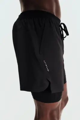 Short de sport superposé DryMove™ - Noir — photo 2