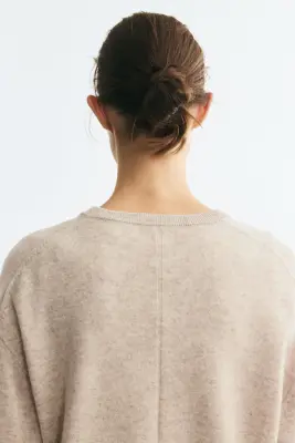 Pull oversize en laine - Beige clair — photo 2