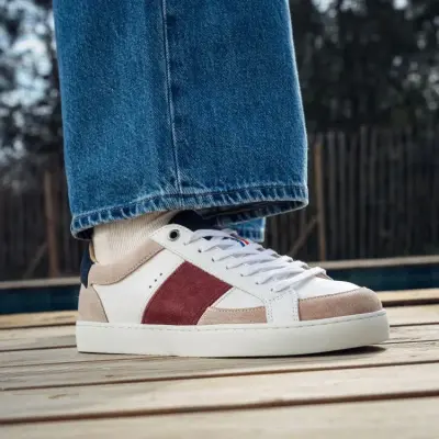 Baskets Hiba Blanc Rose Bordeaux — photo 1
