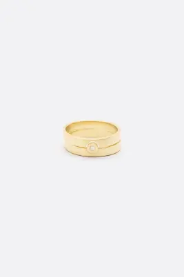 BAGUE VALENTINE 2 ANNEAUX - Or blanc 18 carats — photo 1