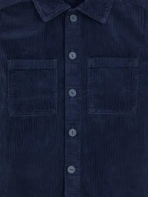Surchemise en velours côtelé - Bleu foncé — photo 2
