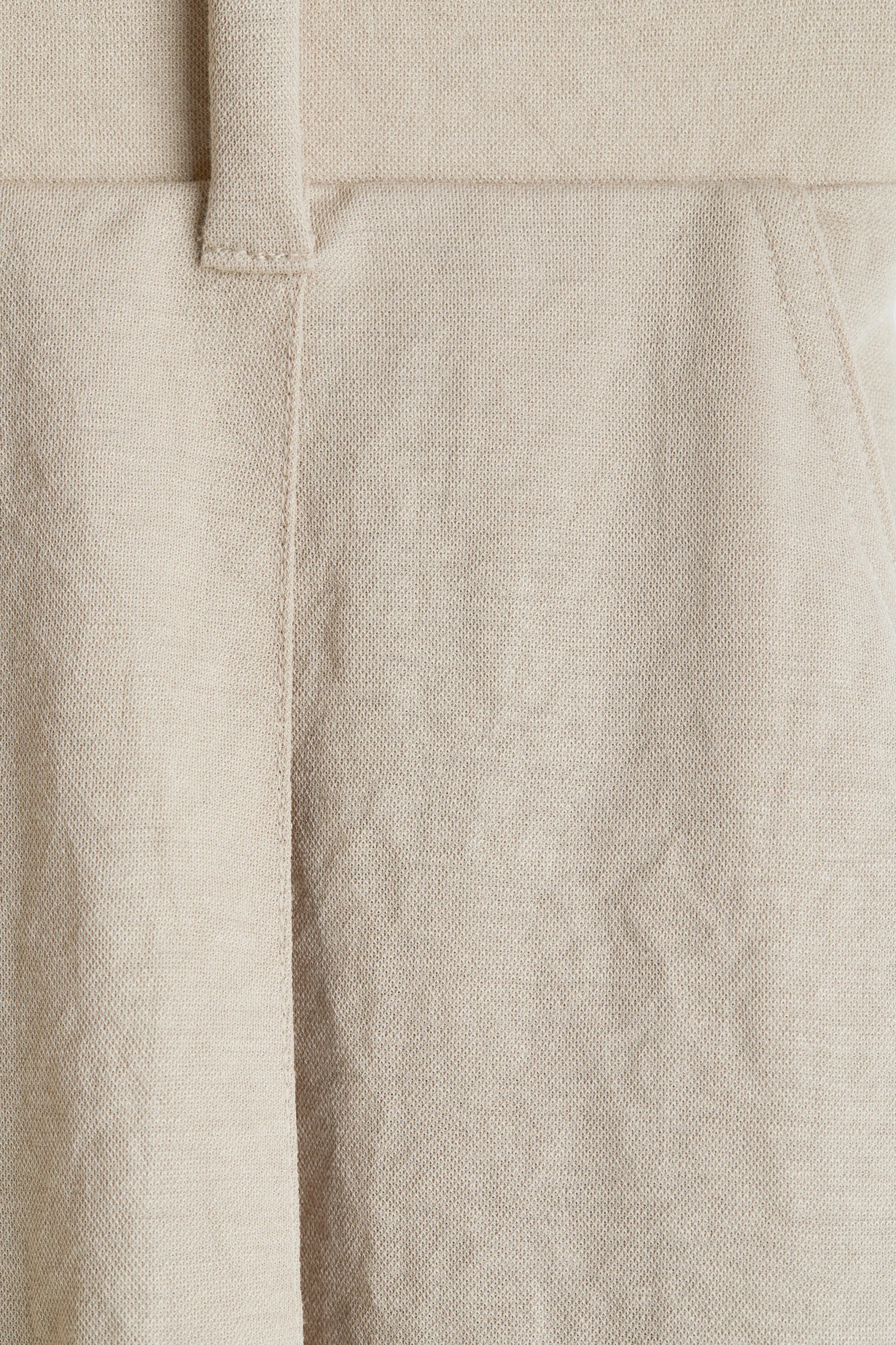 Short en piqué avec ceinture - Beige