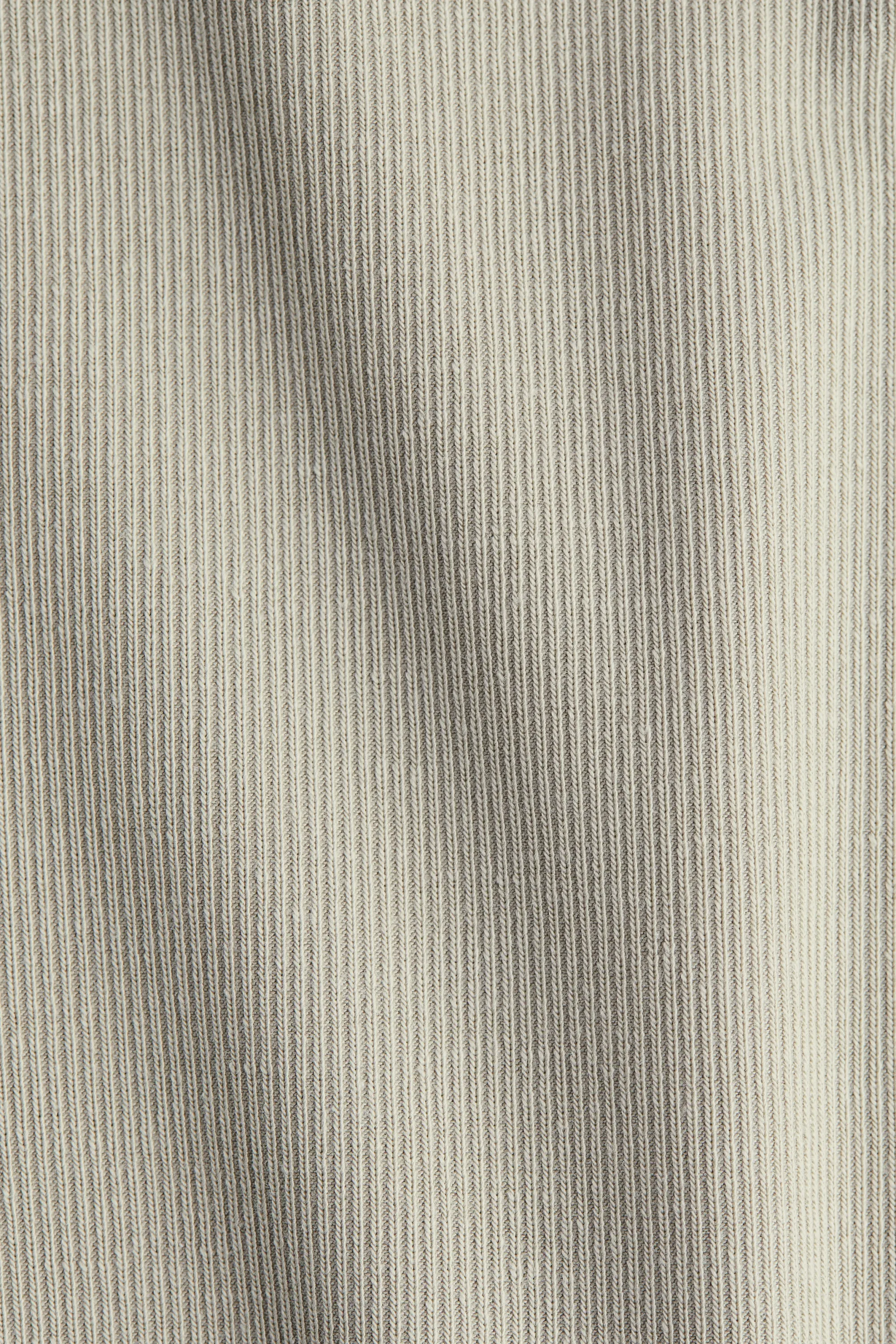 T-shirt côtelé en modal mélangé - Grège
