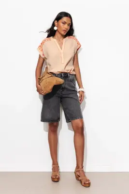 Blouse brodée en gaze de coton — photo 3