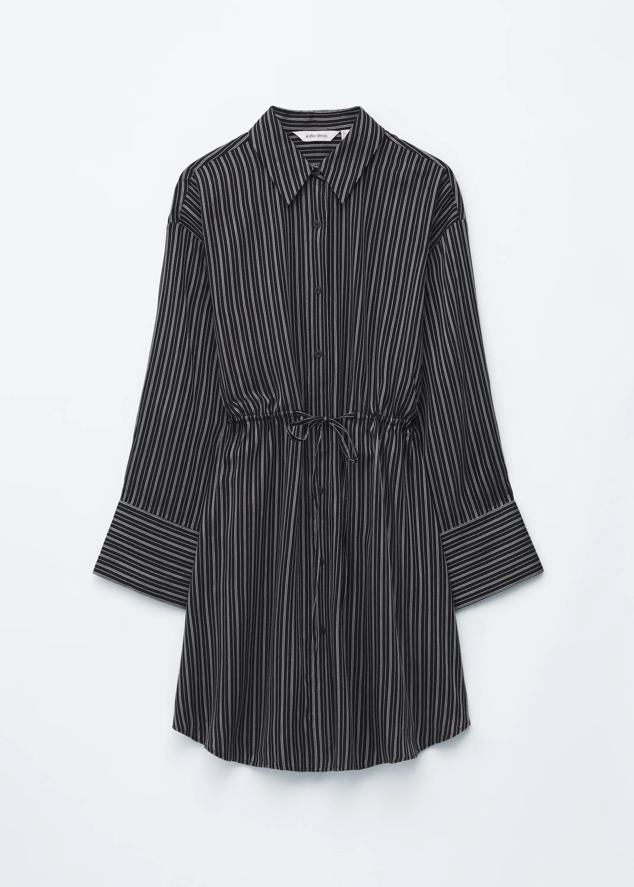 Robe-chemise courte oversize - Rayures noires/blanches