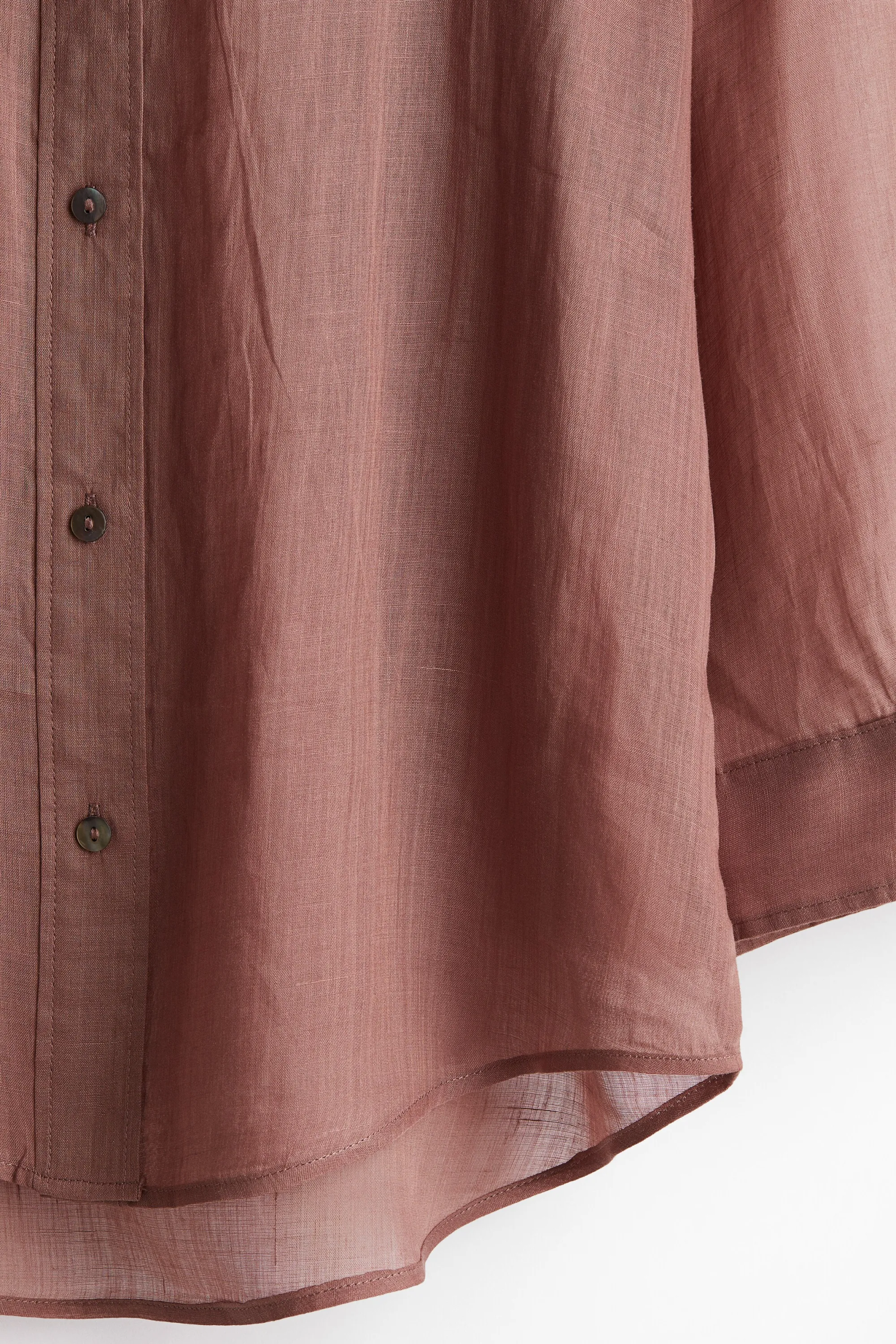 Chemise oversize en ramie - Marron ancien