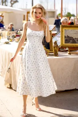 Antonia Cotton Dress - Green blue floral — photo 2