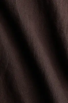Robe dos nu en lin - Marron foncé — photo 3