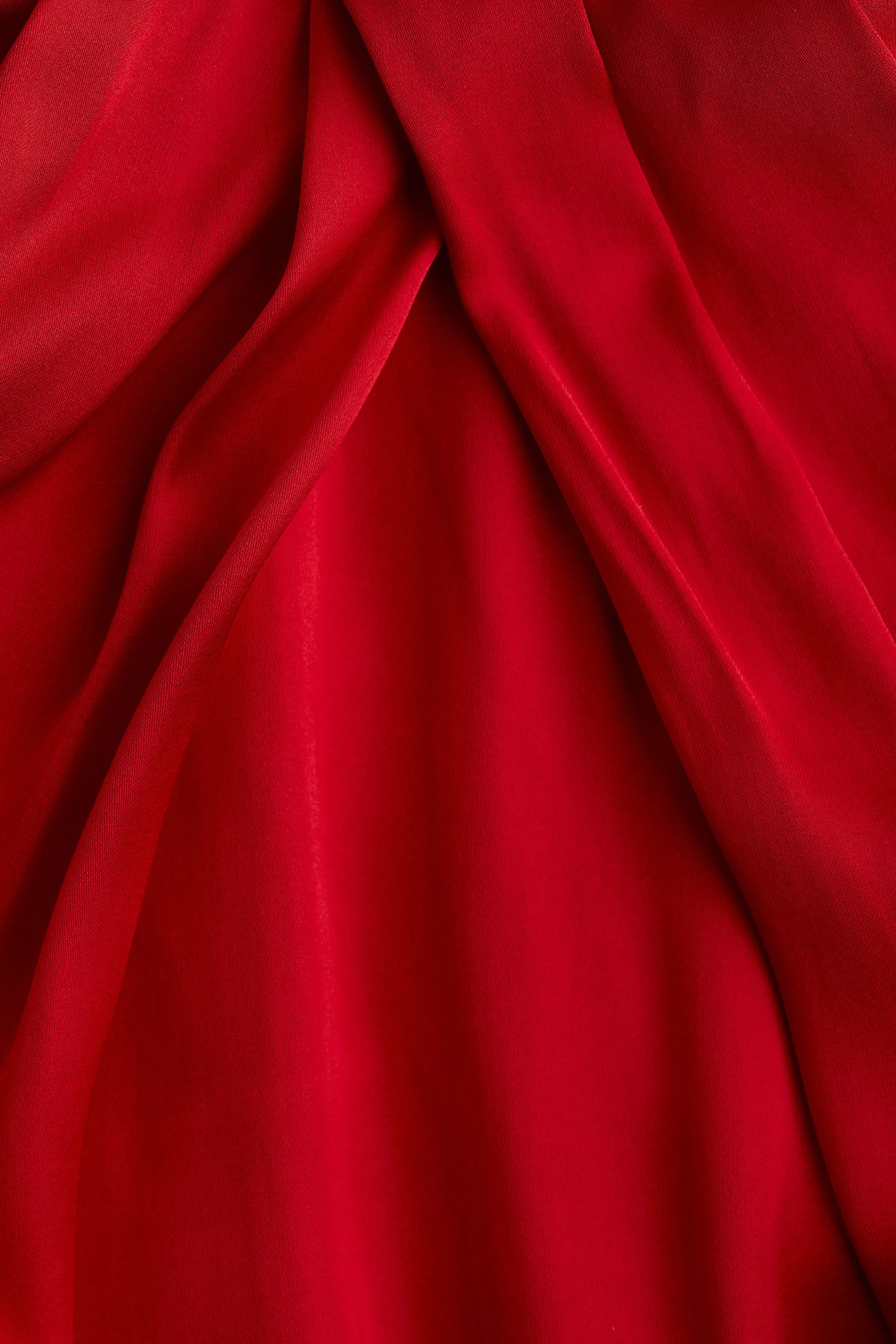 Blouse en satin avec manches ballon - Rouge vif