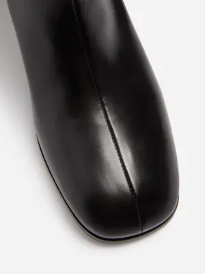 Bottes en cuir jusqu'au genou - Noir — photo 3