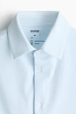 Chemise Cooling Four-way Stretch Slim Fit - Bleu clair — photo 4