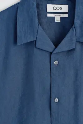 CHEMISE À COL CUBAIN - BLEU — photo 5