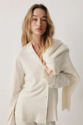 Pyjama en modal mélangé - Crème — photo 2