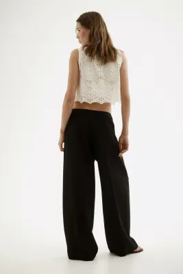 Wide tailored trousers - Noir — photo 2