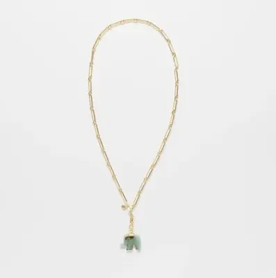 Nouveau ! BOHEMIAN RHAPSODIE PARIS Sautoir Dumbo Amazonite Grosse Maille — photo 3