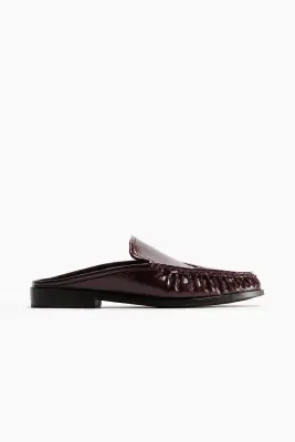 Mules mocassins - Bordeaux/texturé — photo 1