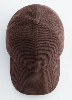 Casquette en velours côtelé - Marron foncé — photo 1