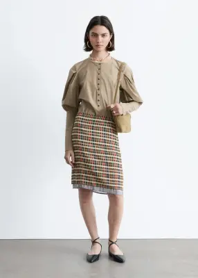 Blouse à manches bouffantes - Beige foncé — photo 3