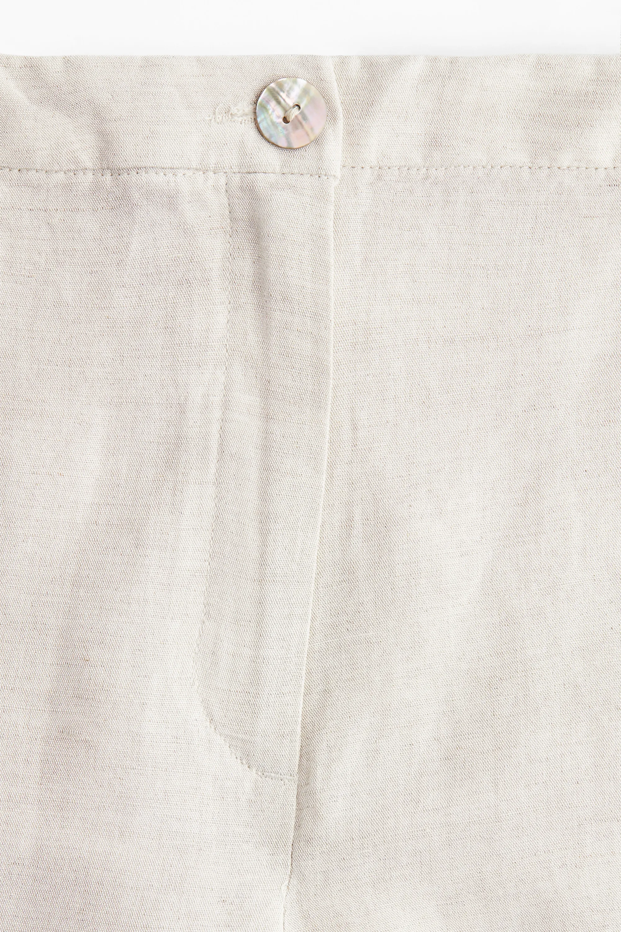 Pantalon en lin mélangé - Beige clair