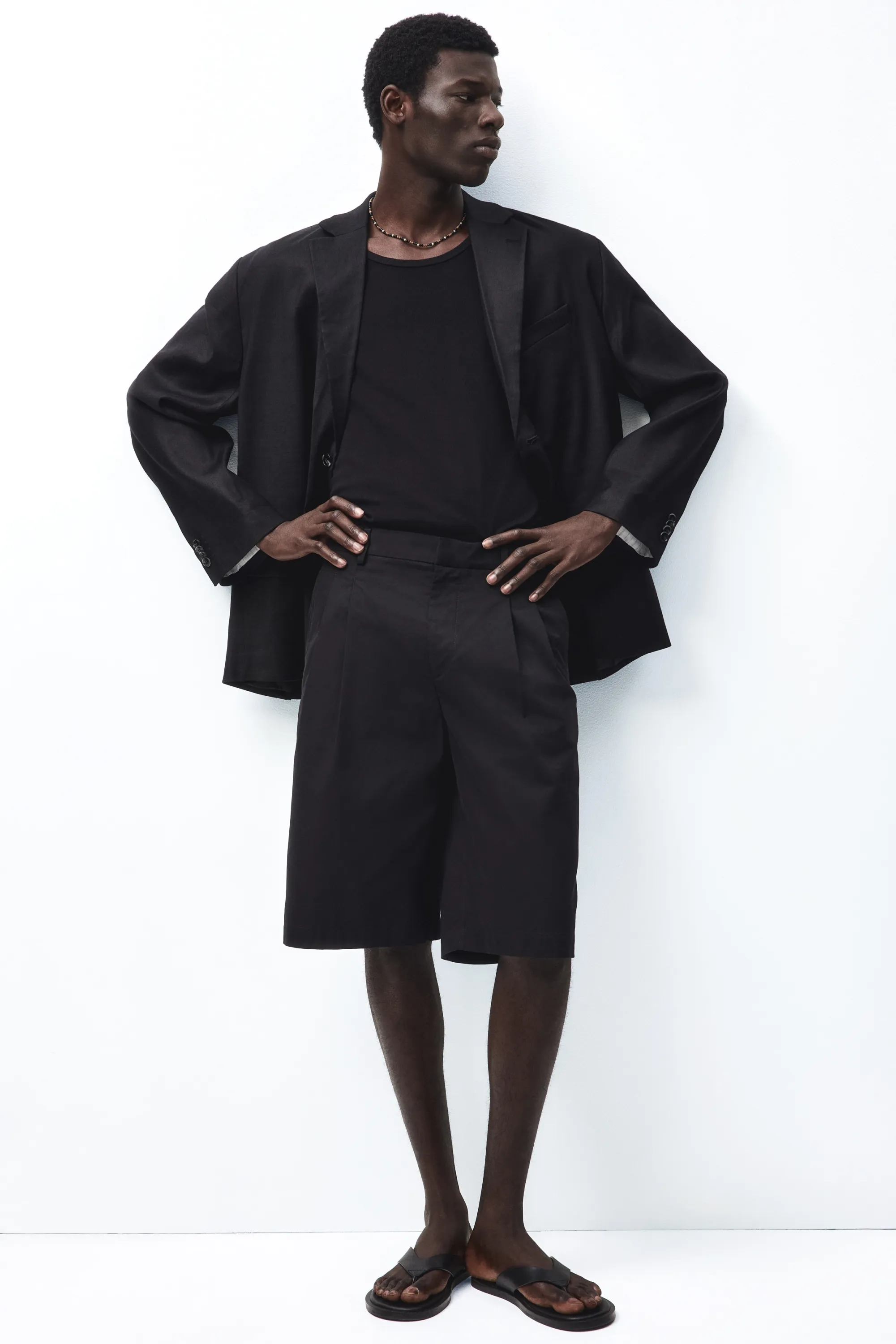 Débardeur côtelé Slim Fit - Noir
