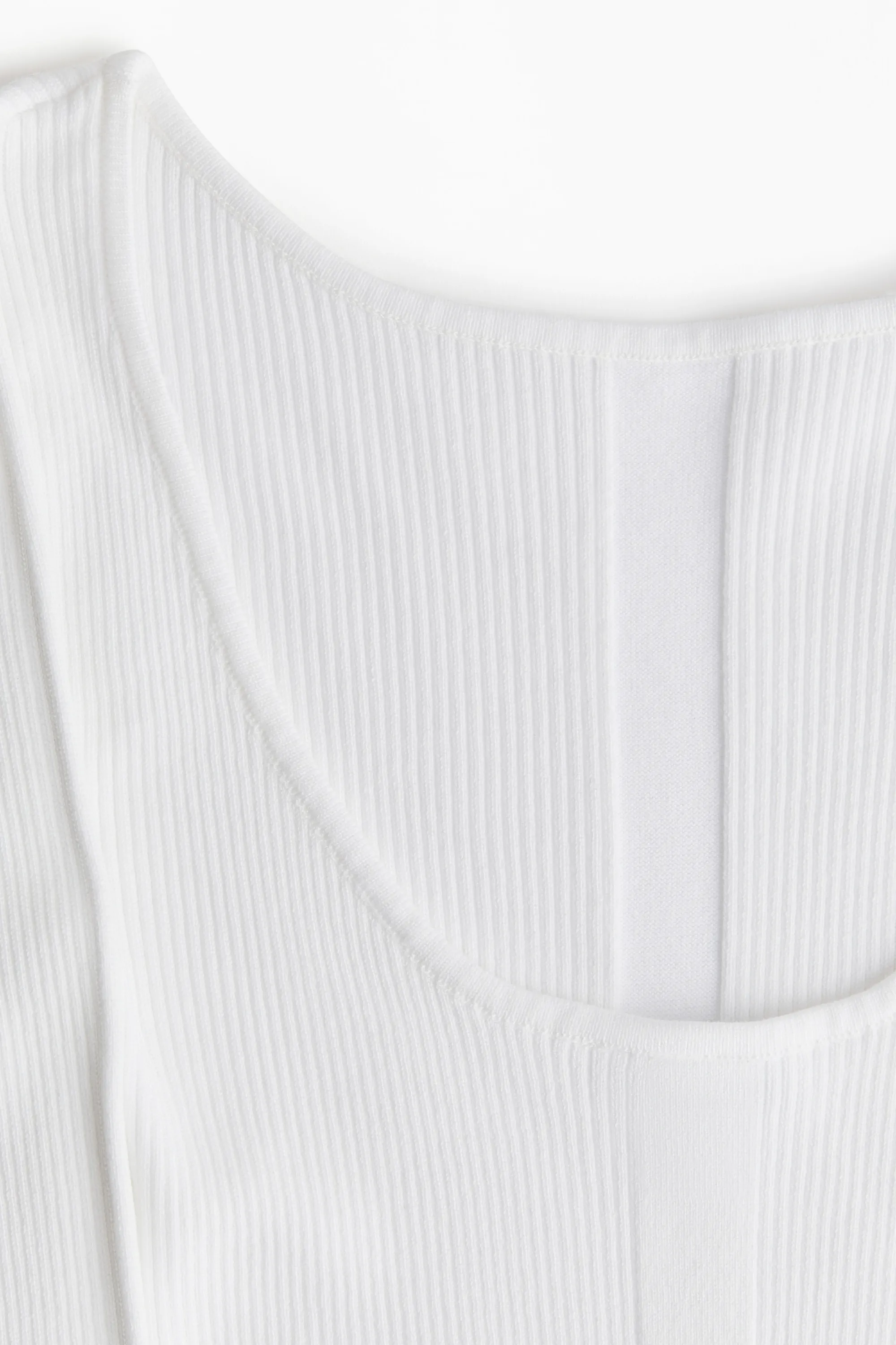 Robe moulante en maille côtelée - Blanc