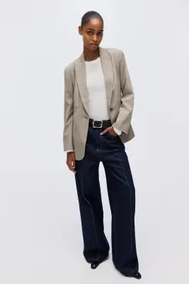 Blazer à fermeture droite - Beige/rayures tennis — photo 2