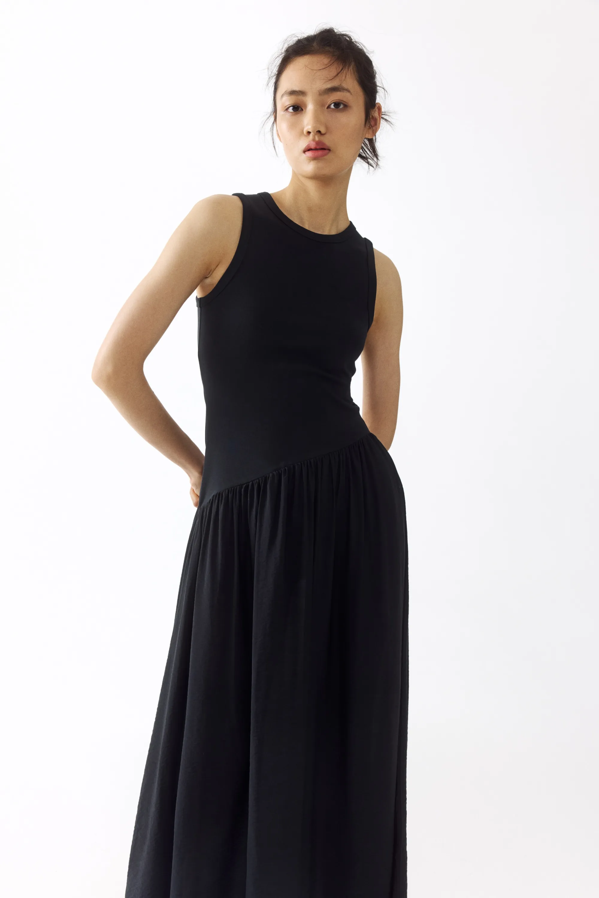 Robe avec jupe évasée - Noir