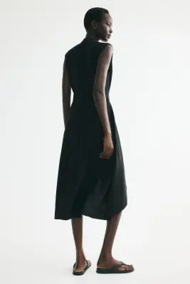 Robe chemise avec ceinture à nouer - Noir — photo 2