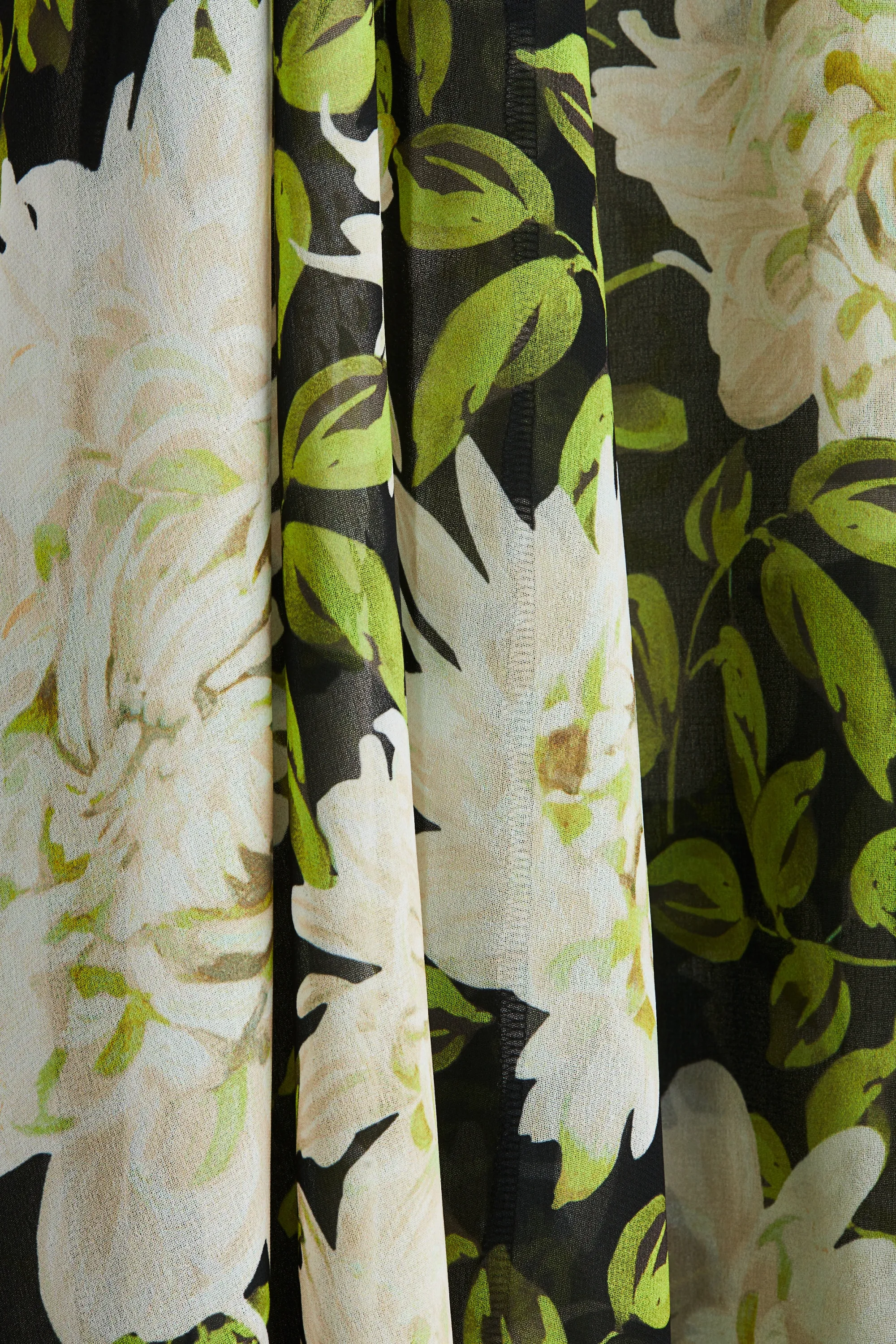 Robe maxi vaporeuse - Vert/fleuri