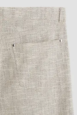 Pantalon 5 poches en tissu texturé - Beige chiné — photo 2