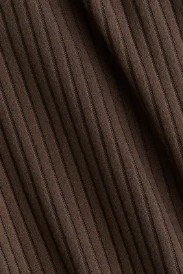 Pantalon large en maille côtelée - Marron — photo 5