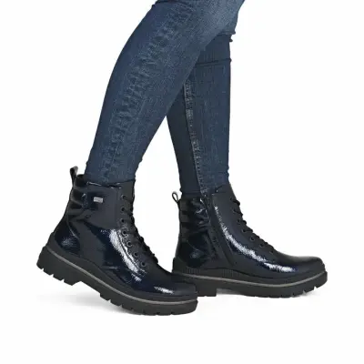 Bottines Remonte D0C82-14 Bleues - Lacets Grande Pointure Femme — photo 5