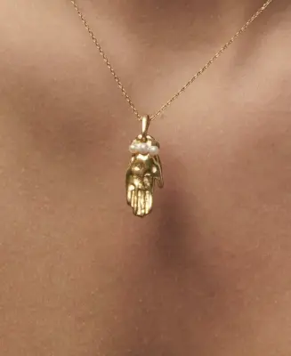 Nouveau ! ALHAJA Pendentif Fatima Perles Naturelles — photo 4
