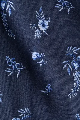 MAMA Robe en viscose avec ceinture à nouer - Bleu foncé/fleuri — photo 5