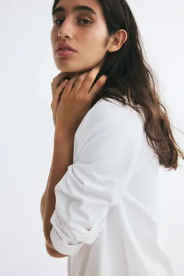 Top en coton interlock - Blanc — photo 1