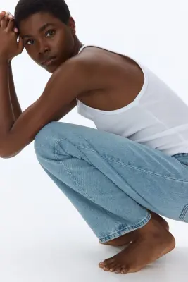 Barrel High Waist Jeans - Bleu denim clair — photo 3