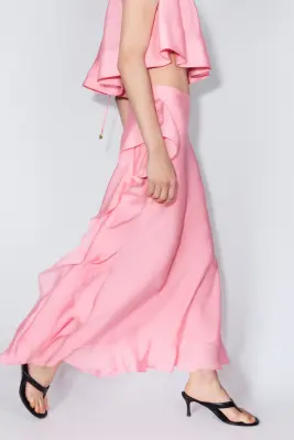 Jupe volantée - Rose — photo 4