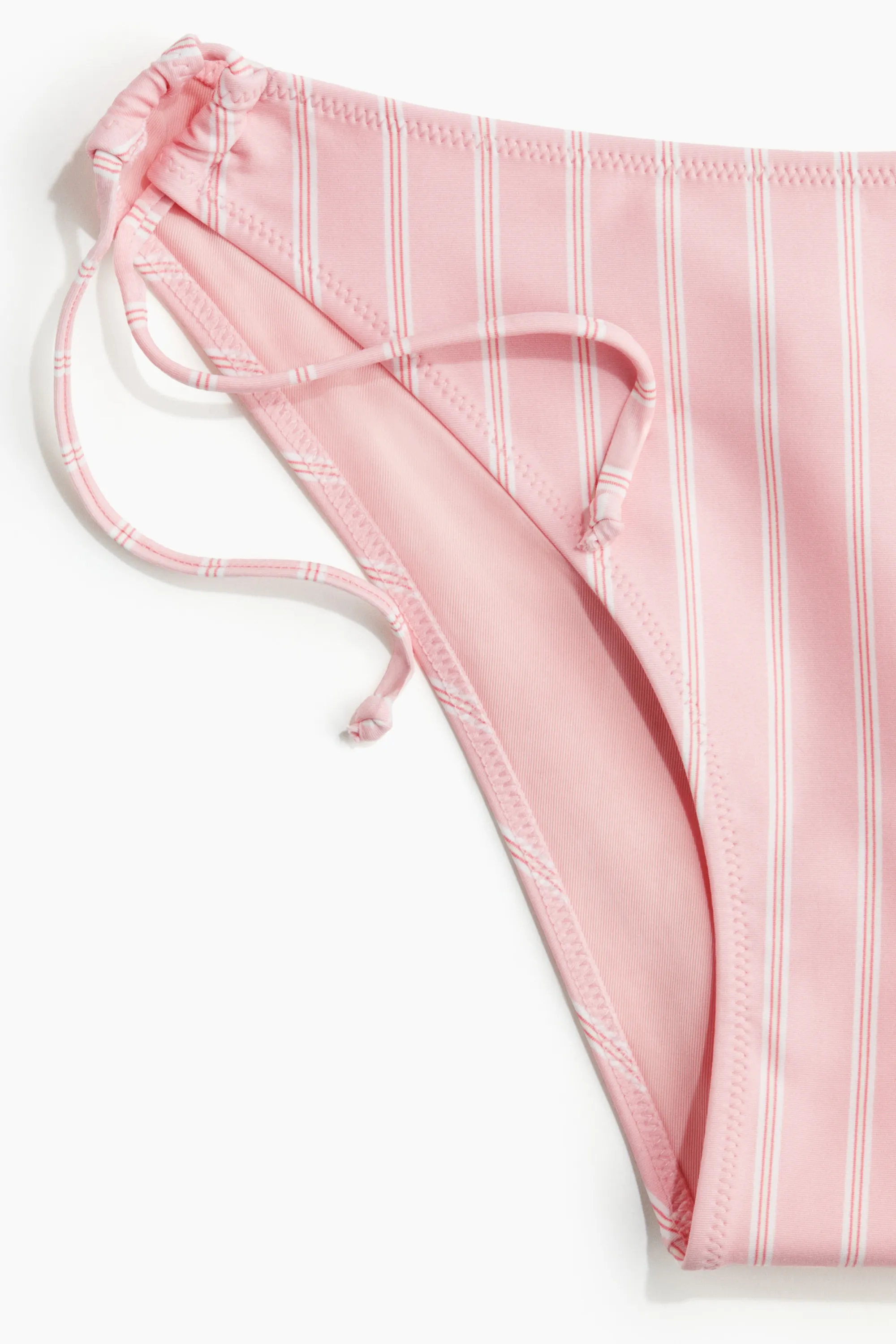 Bas de maillot Tanga Cheeky à nouer - Rose clair/rayé