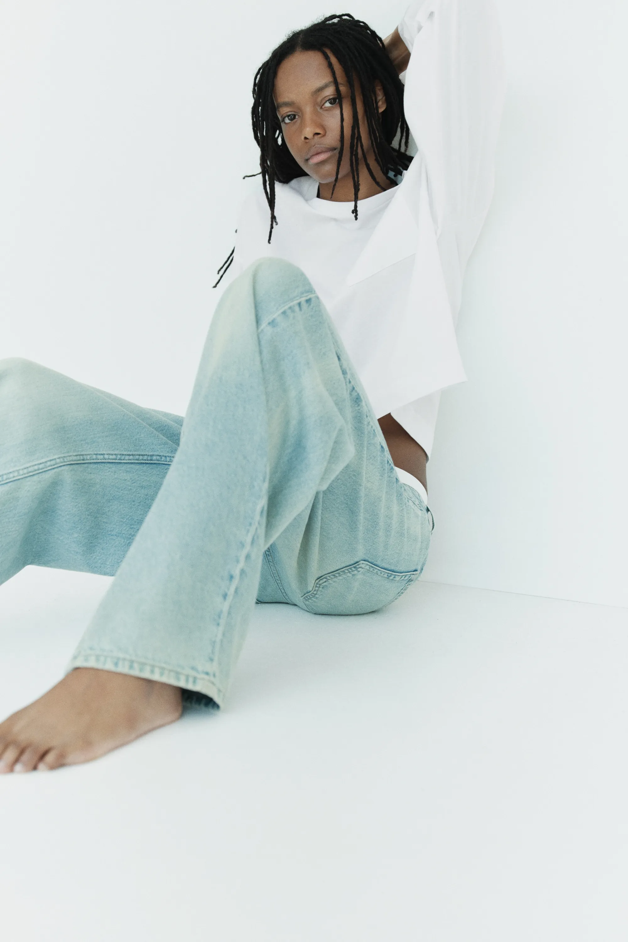 Barrel High Waist Jeans - Bleu denim clair