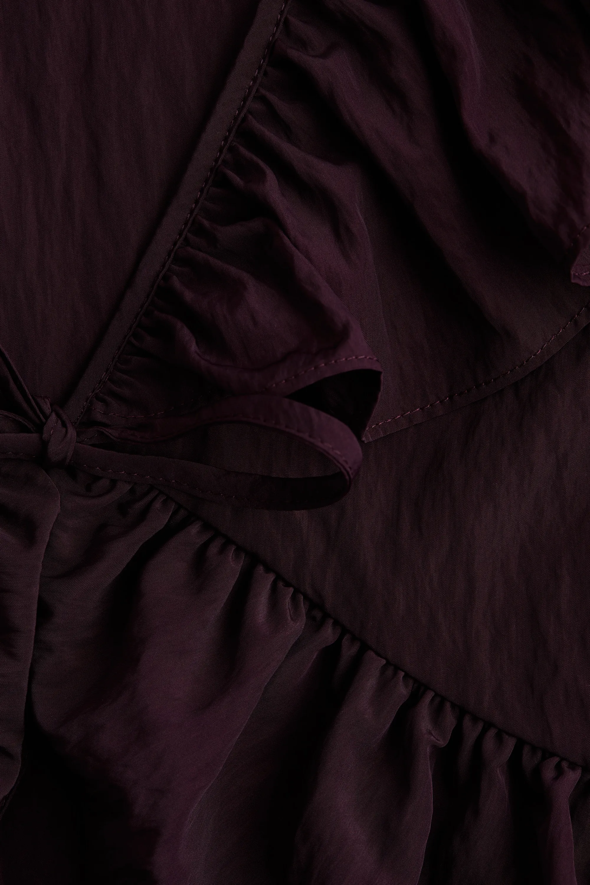 Blouse avec volants - Violet foncé