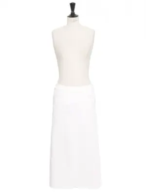Jupe taille haute trapèze longueur midi en jean blanc Prix boutique 200€ Taille 34 — photo 1