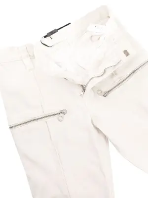 Jean flared en denim blanc zip argent Prix boutique 1215€ Taille 38/40 — photo 3