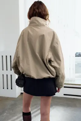 Veste nylon oversize - Beige poudré — photo 3