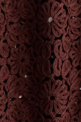 Jupe façon crochet - Marron foncé — photo 4