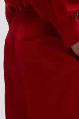 Pantalon large - Rouge — photo 2