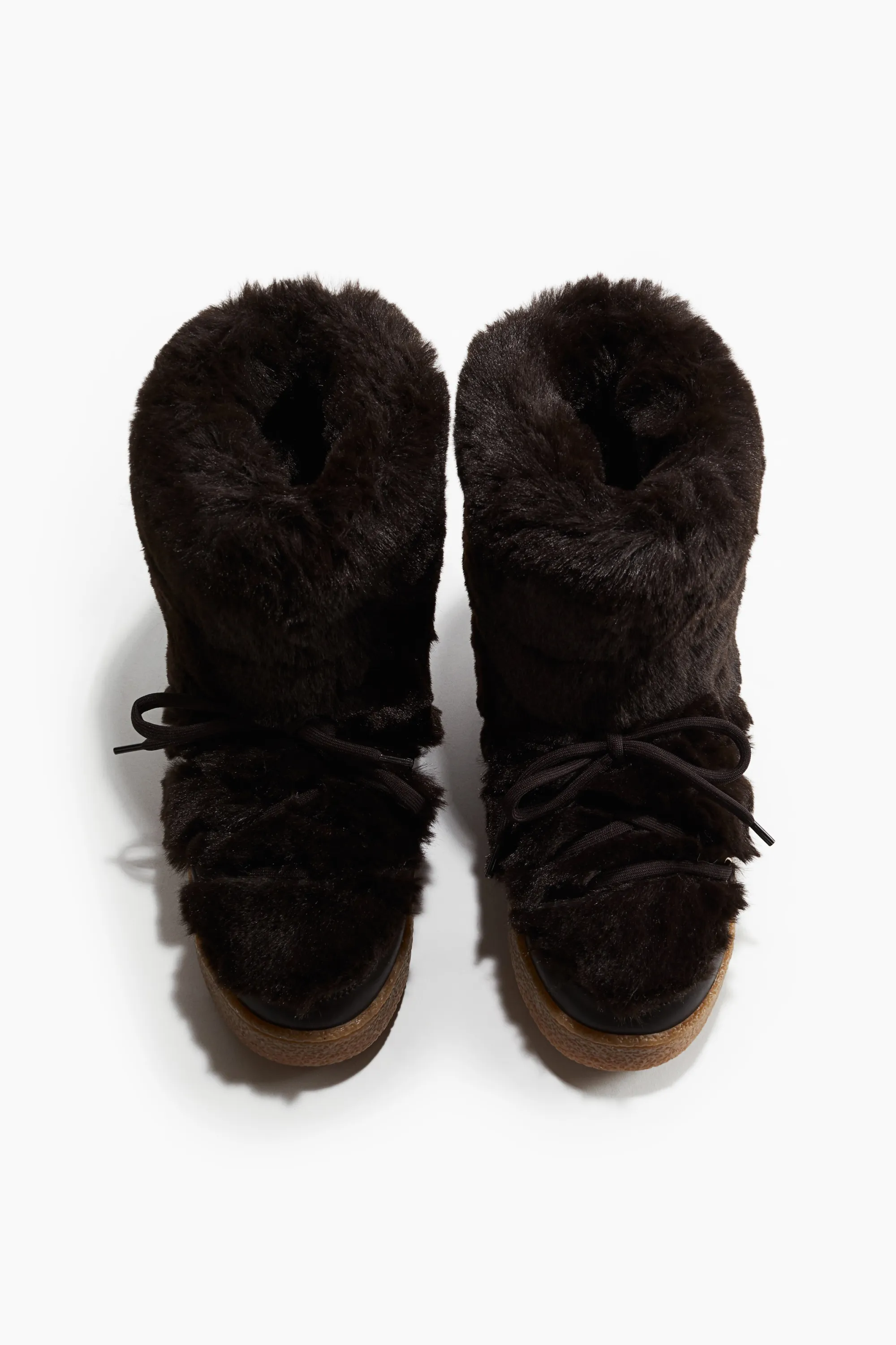 Bottines duveteuses chaudement doublées - Marron foncé