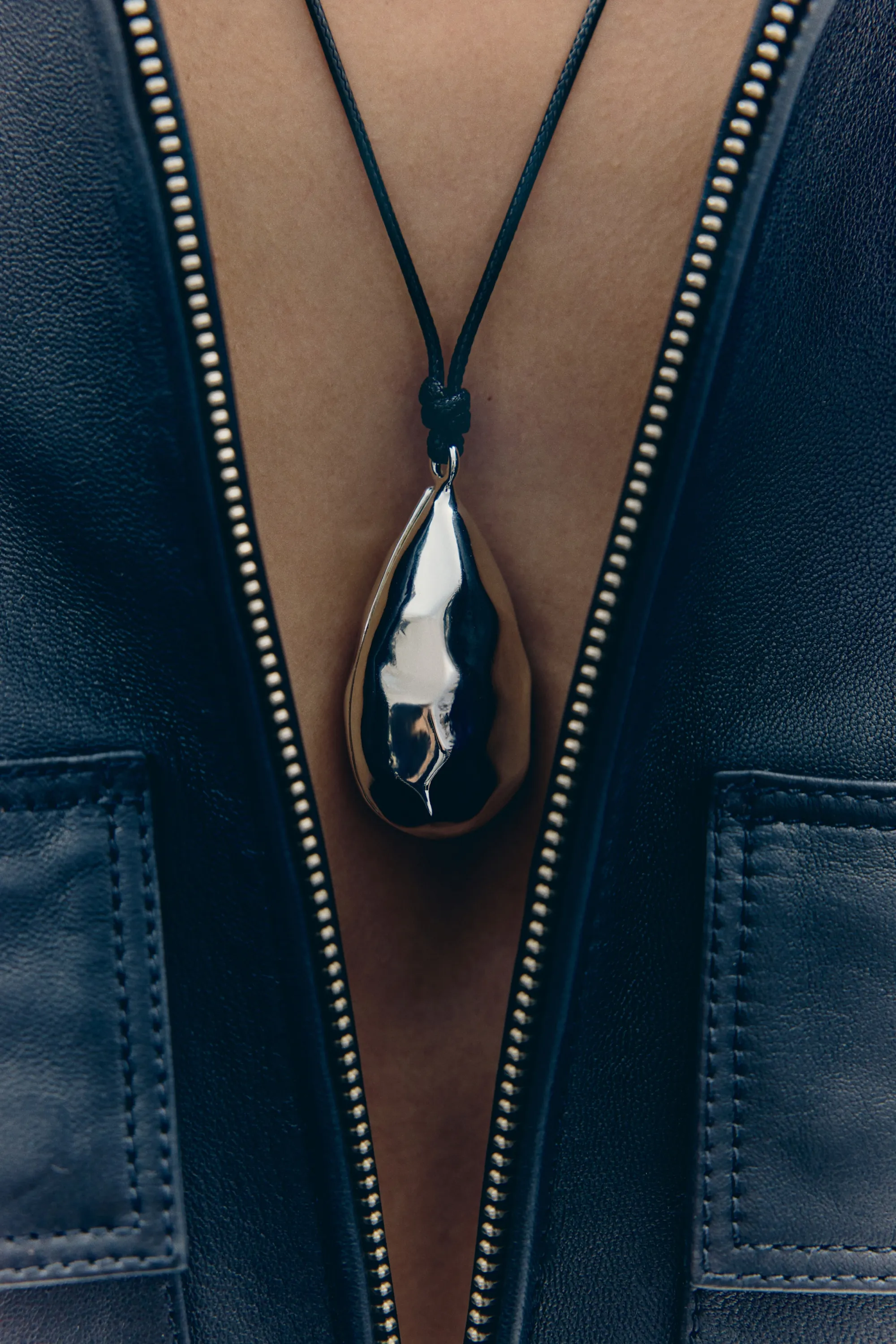 Collier cordon avec pendentif - Argenté